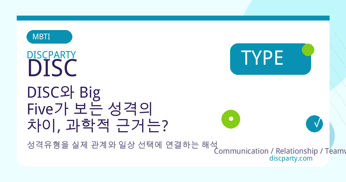 DISC와 Big Five가 보는 성격의 차이, 과학적 근거는? 썸네일
