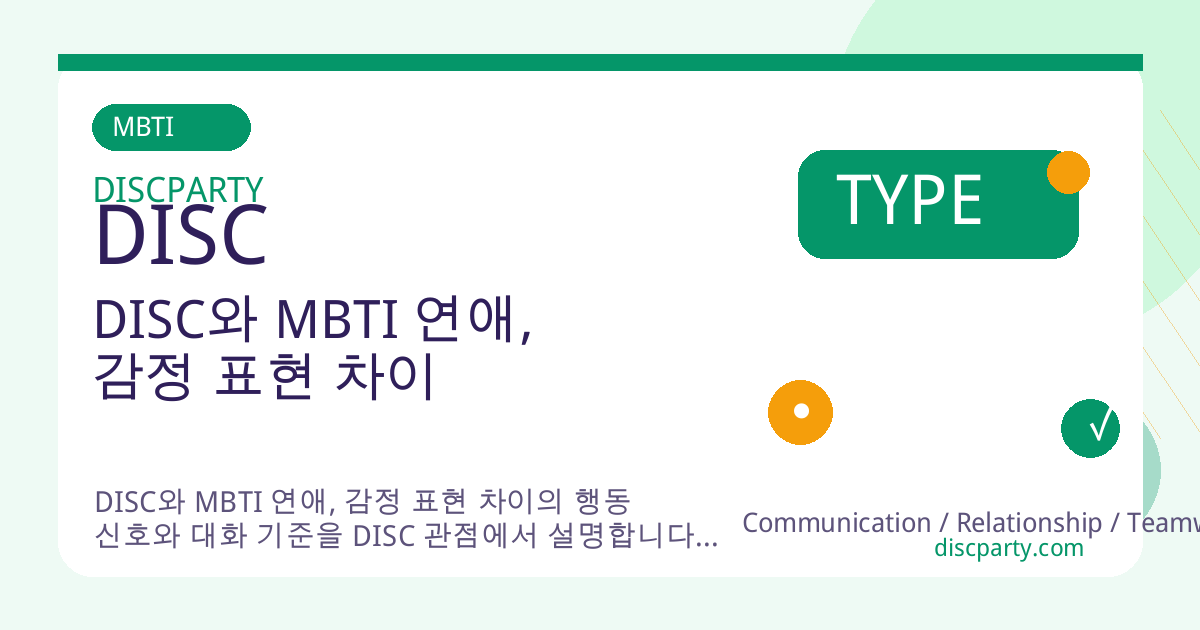 DISC와 MBTI 연애, 감정 표현 차이 썸네일
