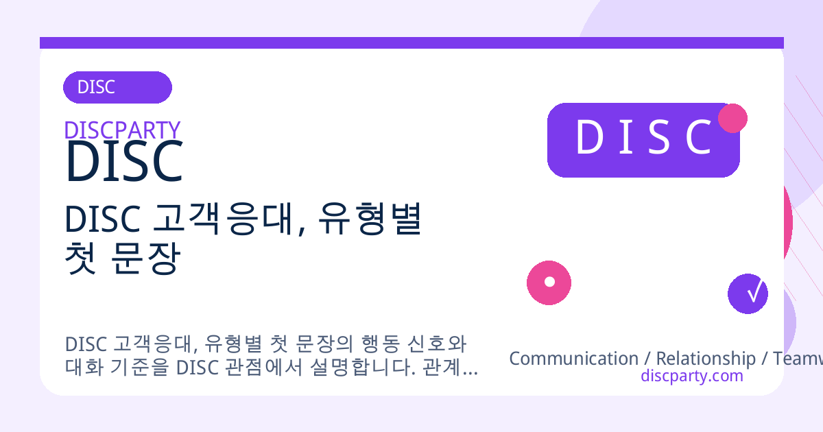 DISC 고객응대, 유형별 첫 문장 썸네일
