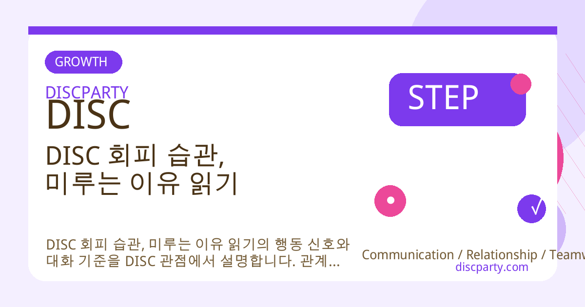 DISC 회피 습관, 미루는 이유 읽기 썸네일